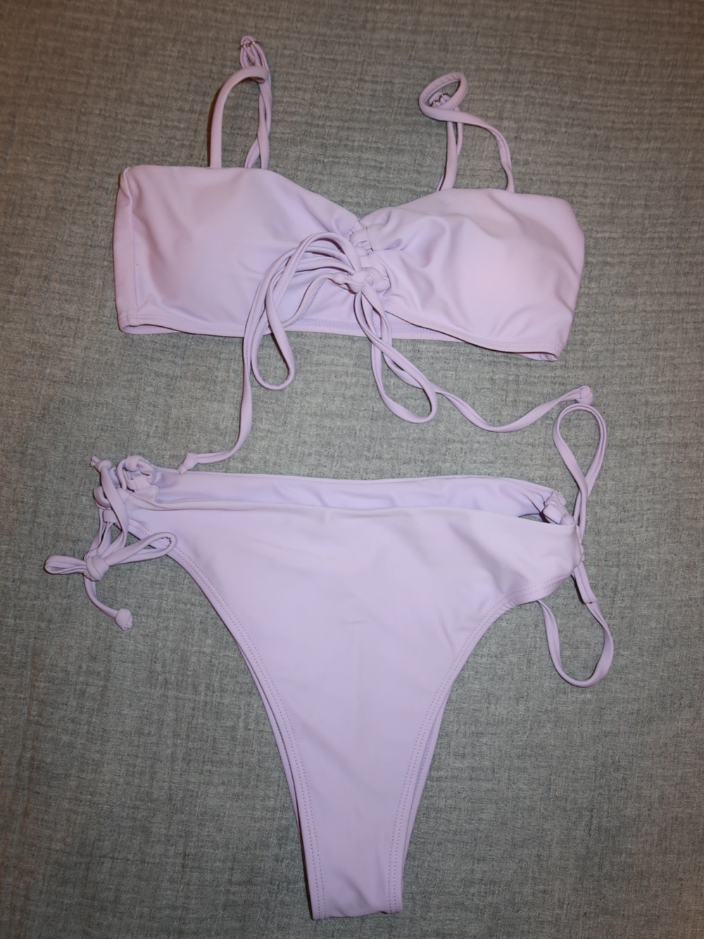 Light Pink Tie-Front Bikini Set